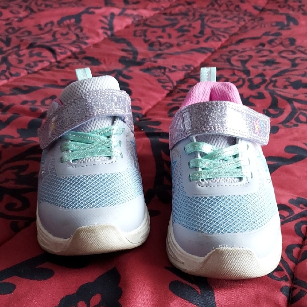 Kids Light Blue and Pink Sneakers